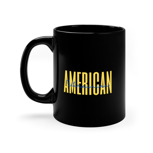 Ukrainian American Understated 11oz Black Mug 2 | Ukraine USA Cup