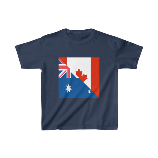 Kids Australian Canadian Flag Australia Canada T-Shirt | Unisex Tee Shirt