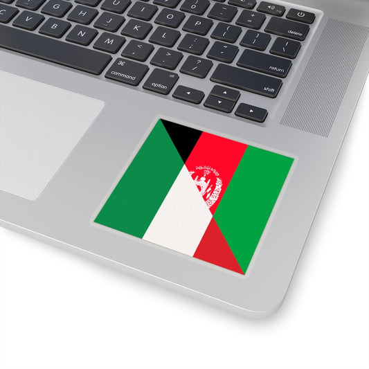 Half Italian Afghanistan Flag Sticker | Afghan Italy Accessories