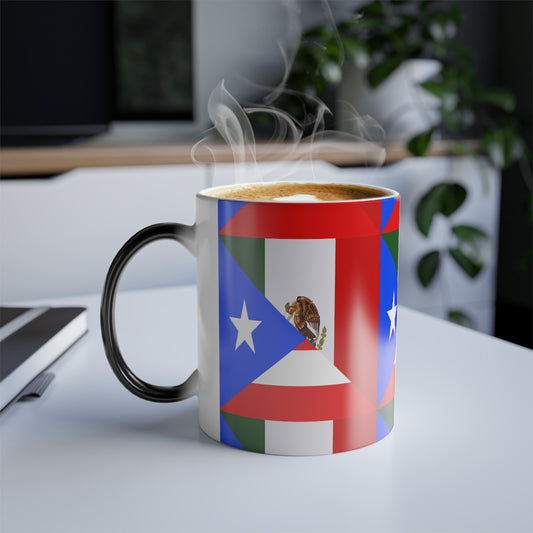 Puerto Rican Mexican Color Morphing Mug 11oz | Puerto Rico Mexico Cup