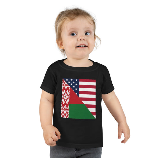 Toddler Belarusian American Flag T-Shirt | Unisex Belarus USA Tee