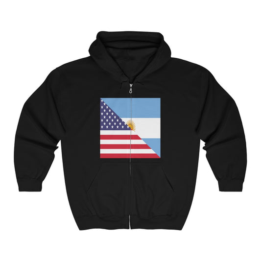 Argentina American Flag Argentinian USA Half Zip Hoodie | Hooded Sweatshirt