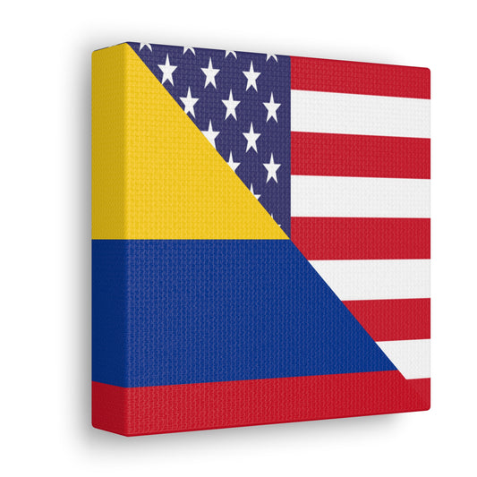 Colombian American Flag Colombia USA Canvas Gallery Wraps | Wall Art