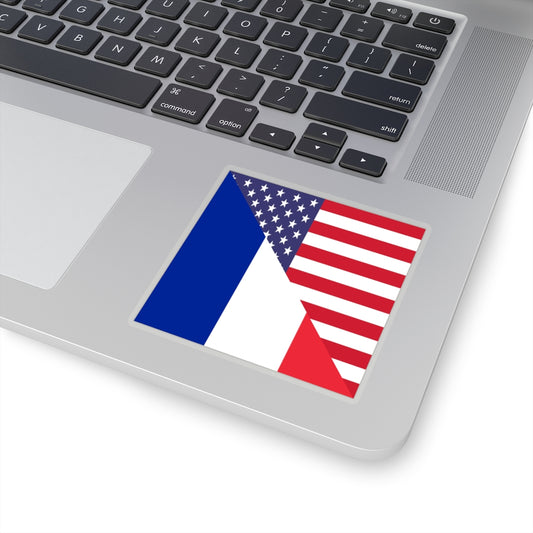 French American Flag Sticker | France USA Stickers