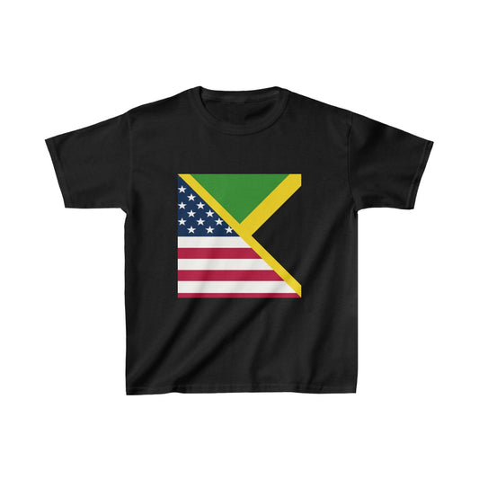 Kids Jamaican American Flag | Jamaica United States T-Shirt | Unisex Tee Shirt