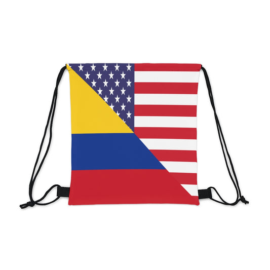 Colombian American Outdoor Drawstring Bag | Half Colombian USA Gym Sack