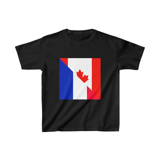 Kids French Canadian Flag France Canada T-Shirt | Unisex Tee Shirt