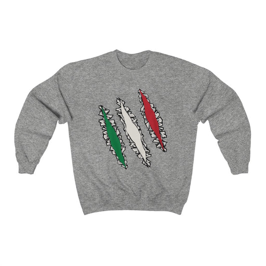 Slashed Italian Flag Sweatshirt | Italy Men Women Pullover