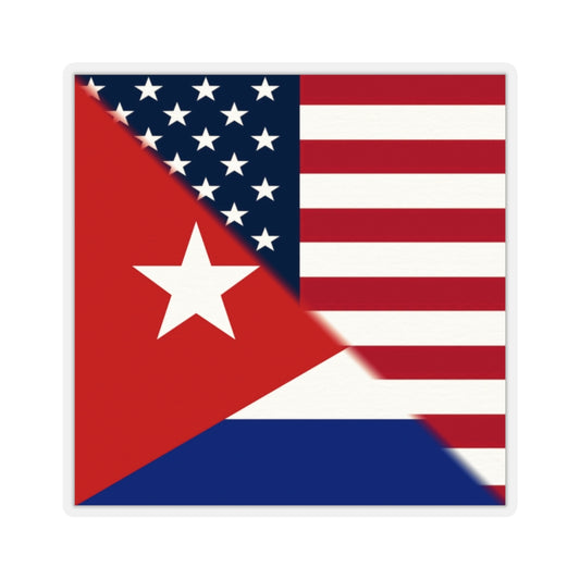 Half Cuba America Sticker | USA Cuban Ships from US