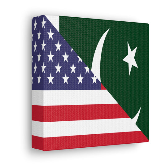 Pakistani American Flag Pakistan USA Canvas Gallery Wraps | Wall Art