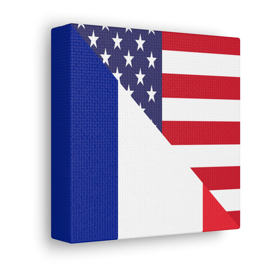 French American Flag France USA Canvas Gallery Wraps | Wall Art