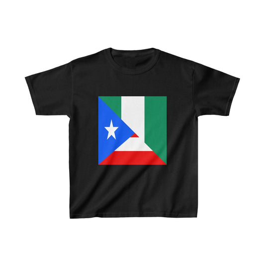 Kids Nigerian Puerto Rican Flag Nigeria PR T-Shirt | Unisex Tee Shirt