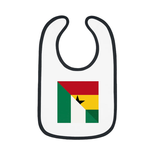 Nigerian Ghanaian Flag Baby Bib | Nigeria Ghana Newborn