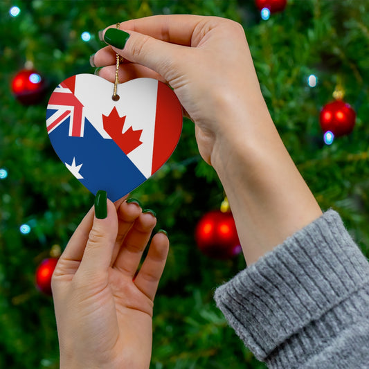 Australian Canadian Flag Ceramic Ornaments | Australia Canada Holiday Christmas Tree