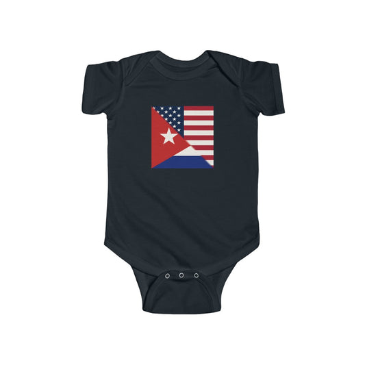 Half Cuba America Flag Baby Bodysuit | USA Cuban