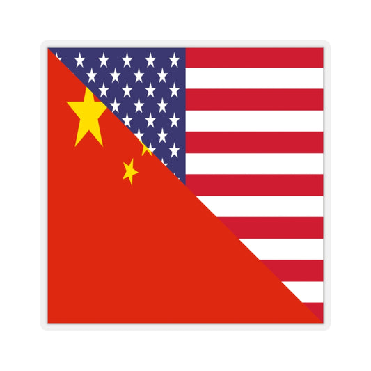 Chinese American Flag Sticker | China USA Stickers