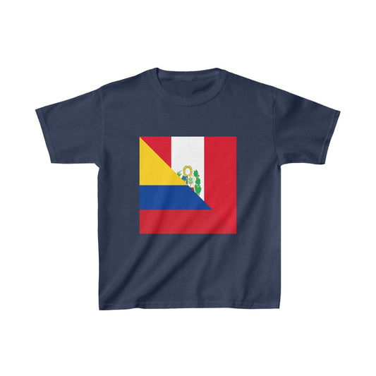 Kids Peru Colombia Flag Peruvian Colombian T-Shirt | Unisex Tee Shirt