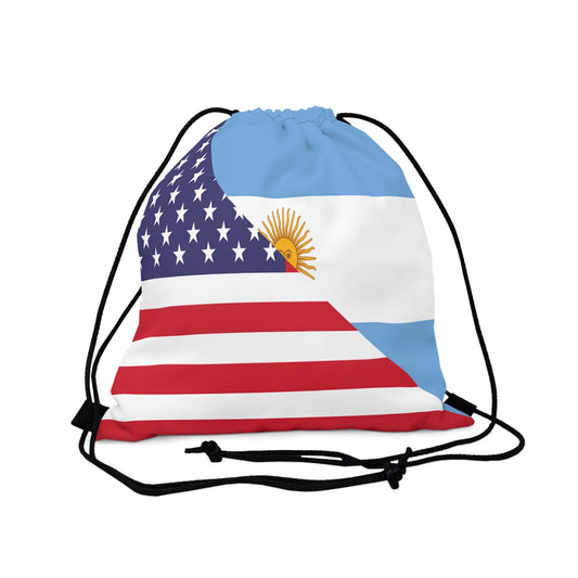 Argentinian American Outdoor Drawstring Bag | Half Argentina USA Gym Sack