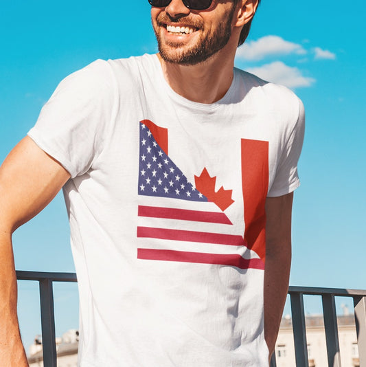 Canadian American Flag Shirt | Unisex Canada Men Women TShirt