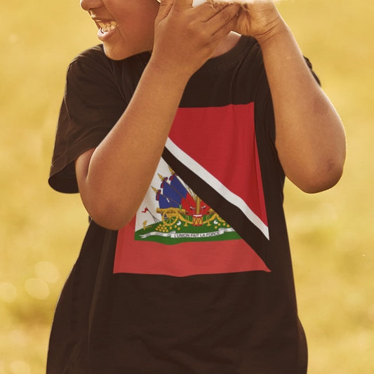 Kids Haitian Trinidad and Tobago Flag Haitian Trini T-Shirt | Unisex Tee Shirt
