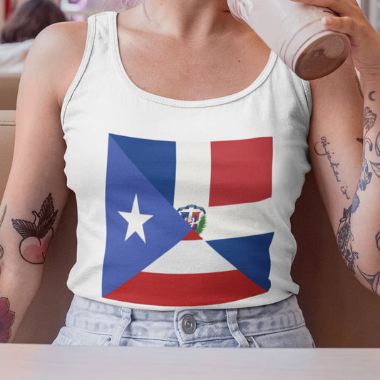 Puerto Rico Dominican Republic Flag Tank Top | DR PR Rican