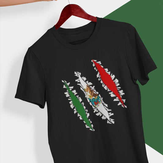 Slashed Mexican Flag Shirt | Mexico Tee Men Women Clothing