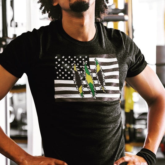 Jamaica America Flag T-Shirt | US Jamaican Men Women Clothing