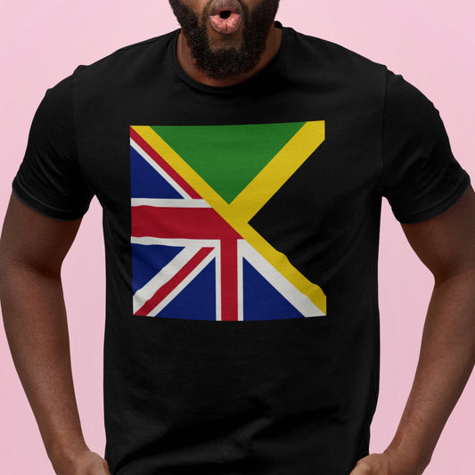 Great Britain Jamaican Flag Shirt | Half Jamaica England Flag Unisex Tee