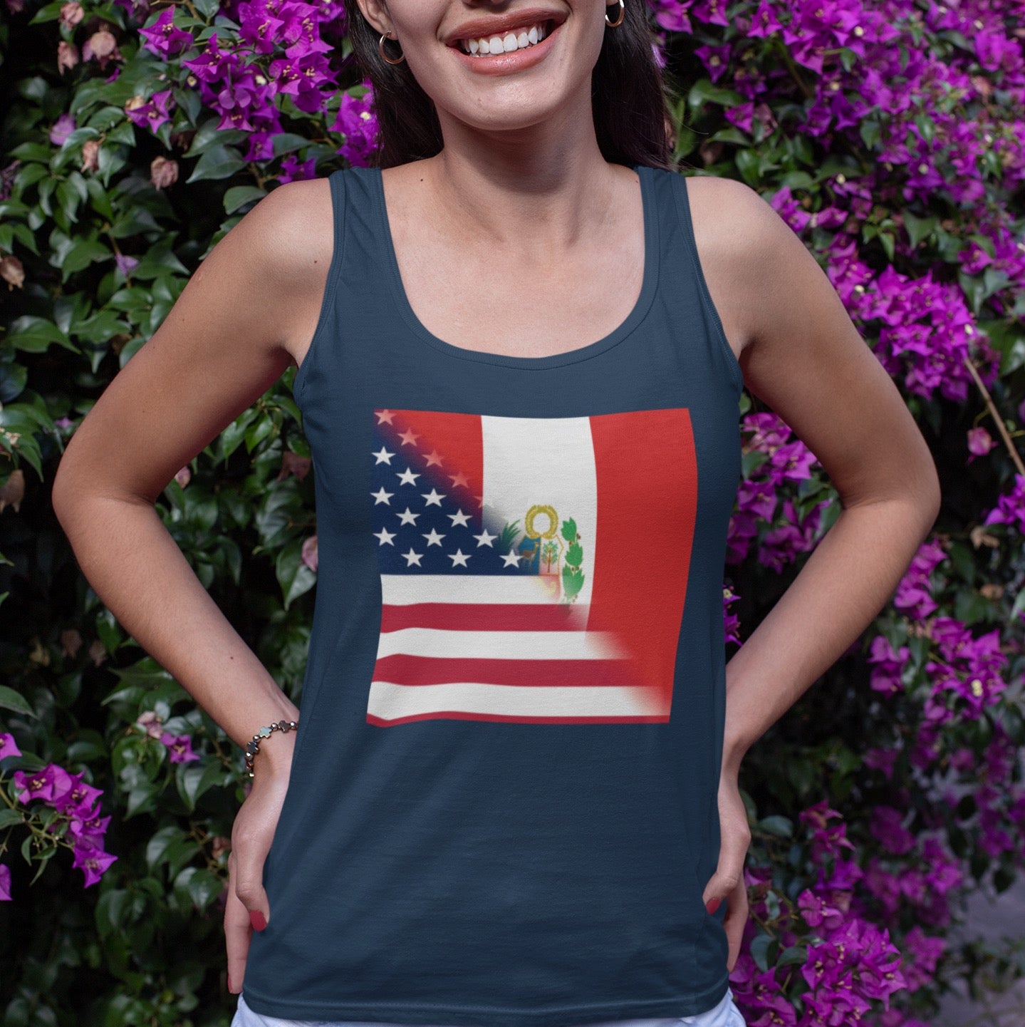 Half Peruvian - American Flag Tank Top | USA Peru Apparel