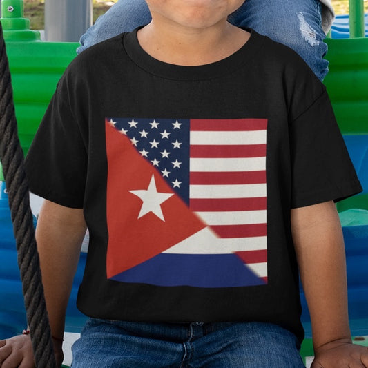 Kids Cuba America Flag | USA Cuban Flag T-Shirt | Unisex Tee Shirt