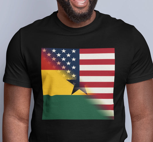 Ghana America Flag Tee Shirt | US Ghanaian Unisex Men Women Tee