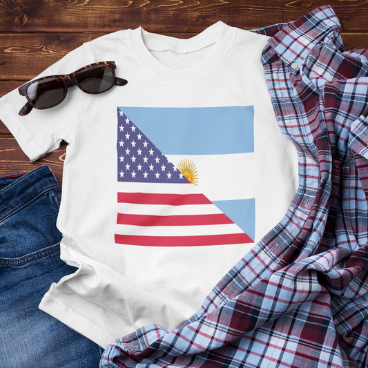 Argentina American Flag Tee Shirt | Argentinian USA Tshirt