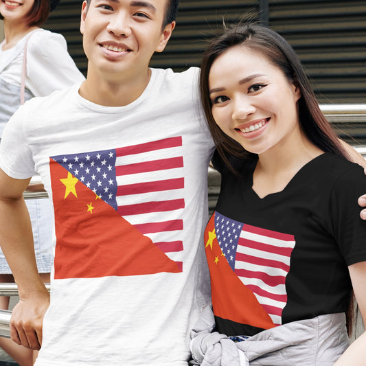 Chinese American Flag Tee Shirt | China USA Tshirt