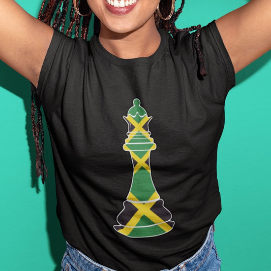 Jamaican Queen Tee | Jamaica Flag Chess Piece