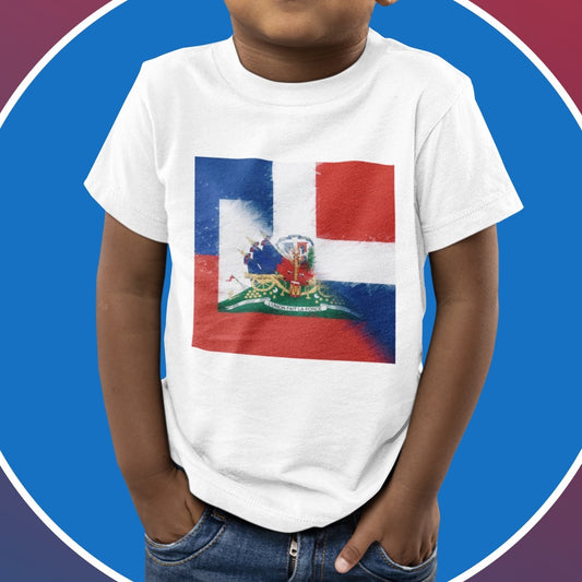 Kids Haiti Dominican Republic Flag | Hispaniola DR Half Haitian T-Shirt | Unisex Tee Shirt