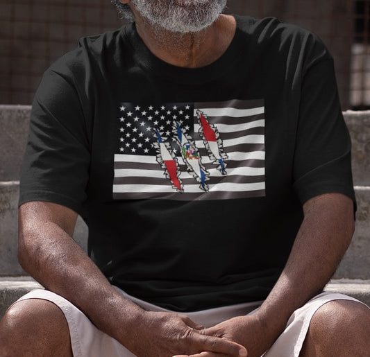 Dominican Republic America Flag T-Shirt | US D.R. Men Women Clothing