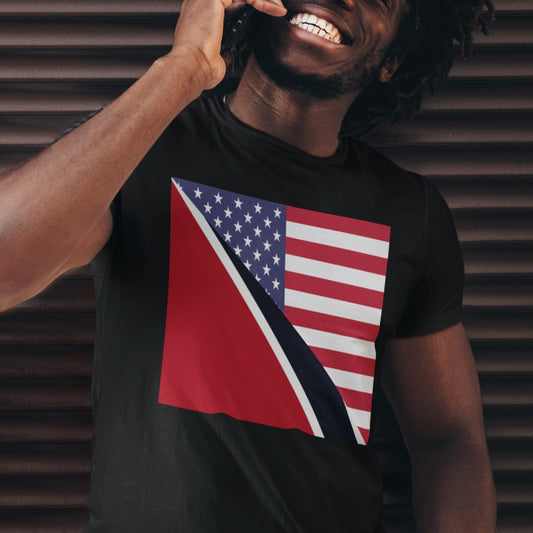 Trinidadian American Flag T-Shirt | Unisex Trinidad USA Trini Men Women Tee