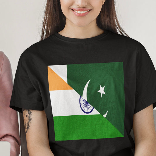 Indian Pakistani Flag Tee Shirt | Pakistan India Tshirt