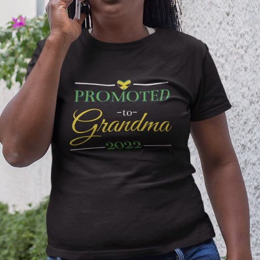 Jamaican Promoted to Grandma Tee | Jamaica Grandmother Shirt