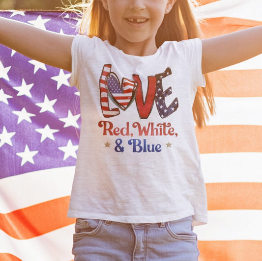 Toddler Independence Day Shirt | Girl Boy Red White Blue Tee | July 4th T-Shirt