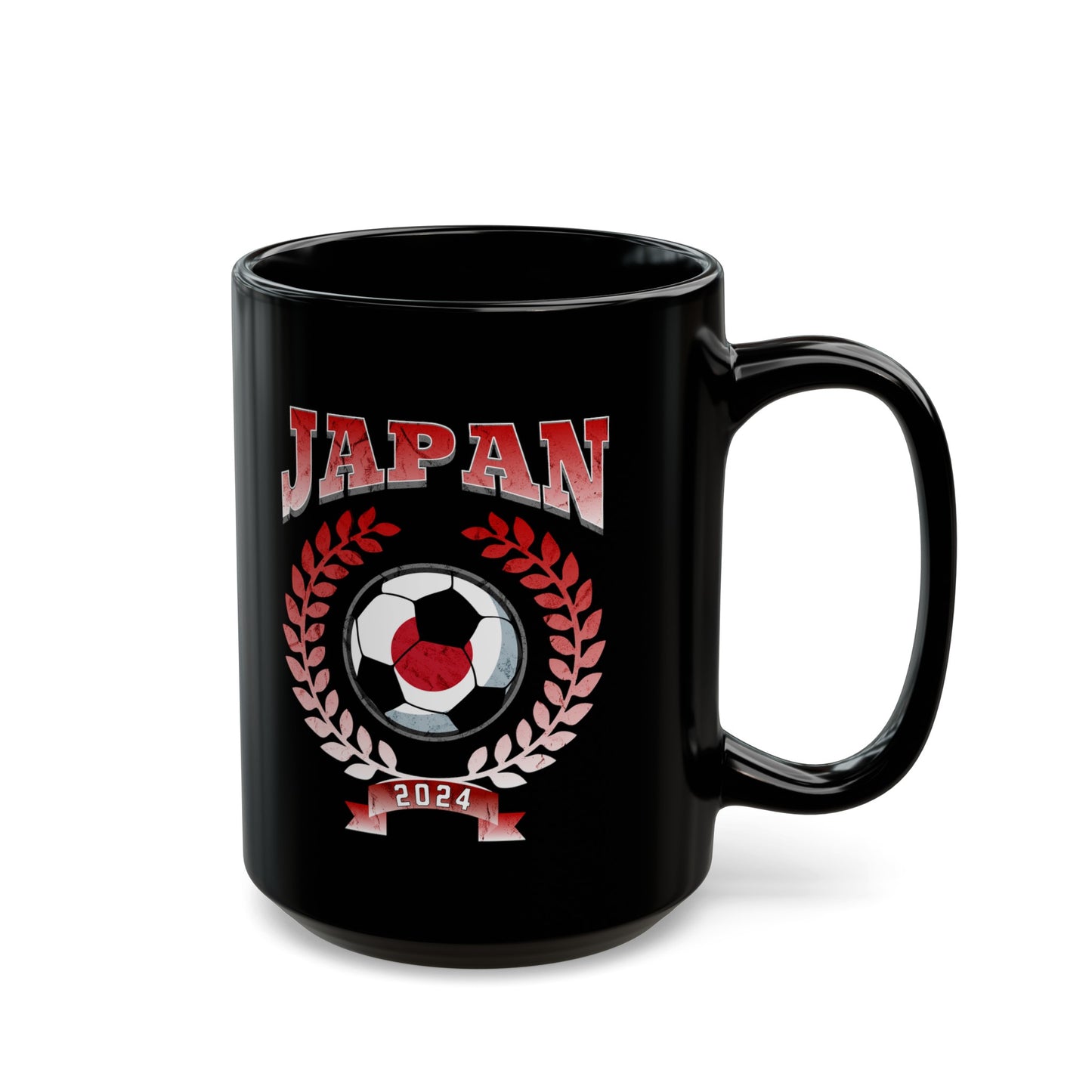 Japan 2024 Soccer Football Championship Games Japanese Team Black Mug (11oz, 15oz)