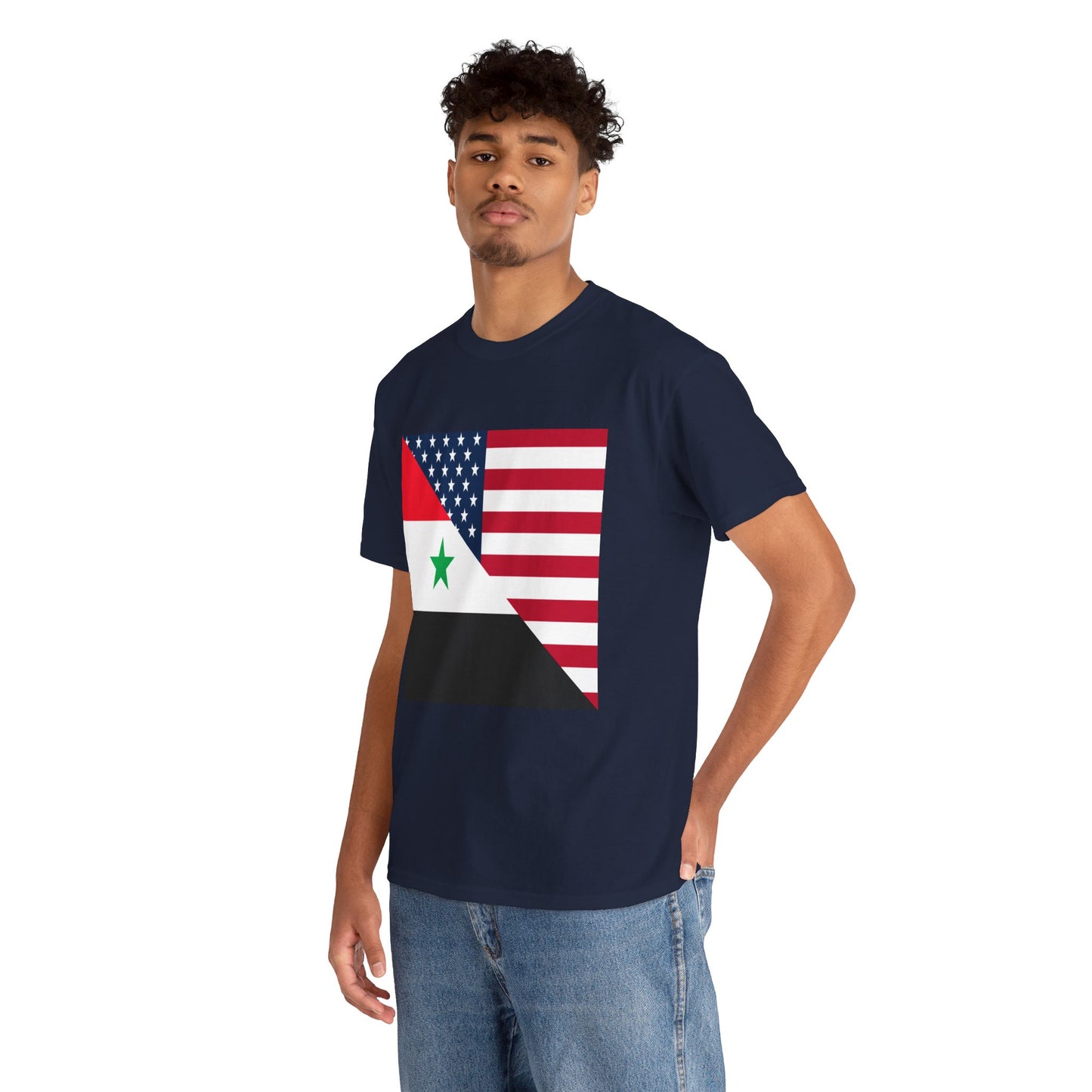 Syrian American Flag Half Syria USA T-Shirt | Unisex Tee Shirt