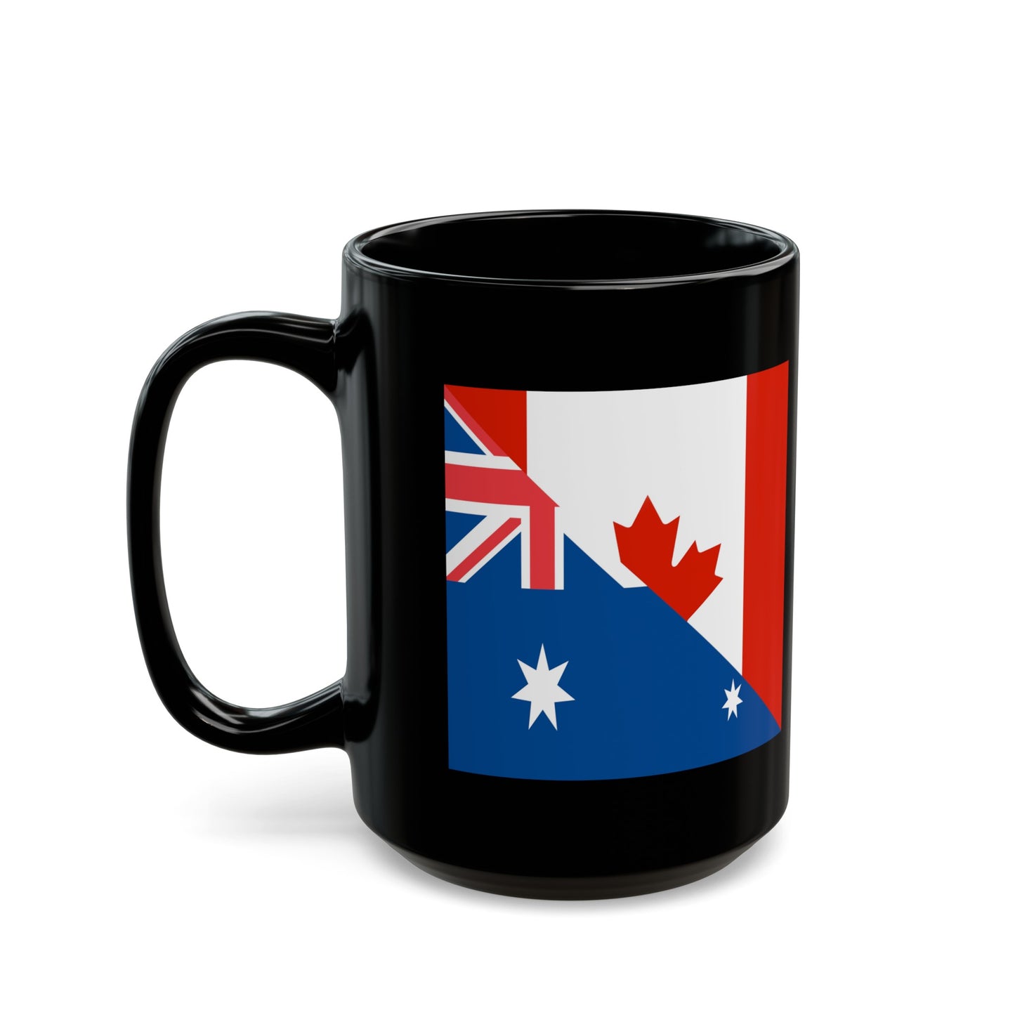 Australian Canadian Flag Half Australia Canada Black Mug (11oz, 15oz)