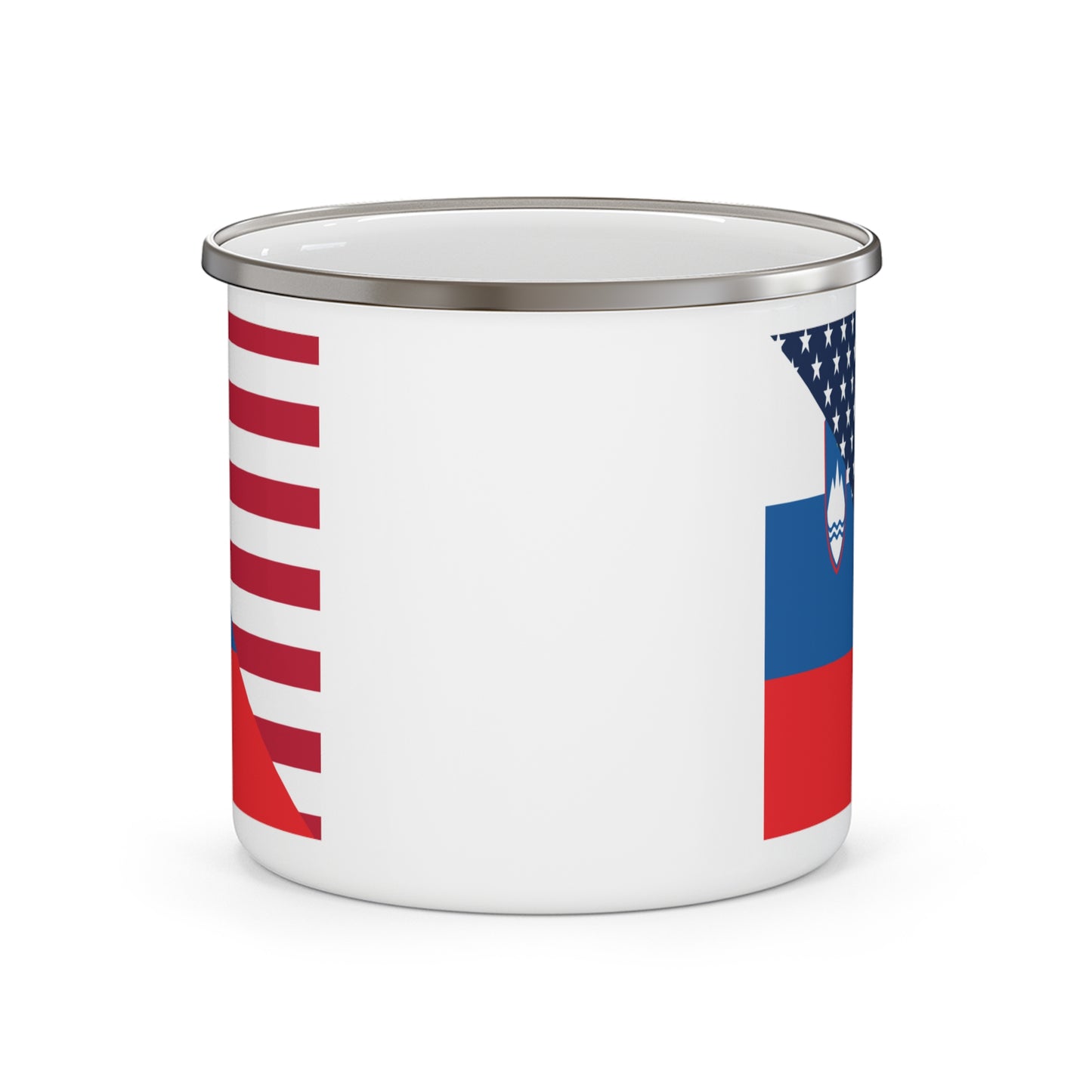 Slovenia American Flag Half Slovenian USA 12oz Enamel Mug