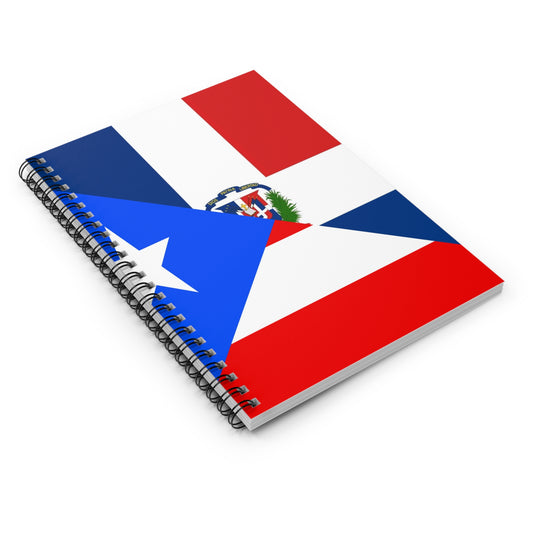 Puerto Rican Dominican Republic Flag Half PR DR Spiral Notebook - Ruled Line