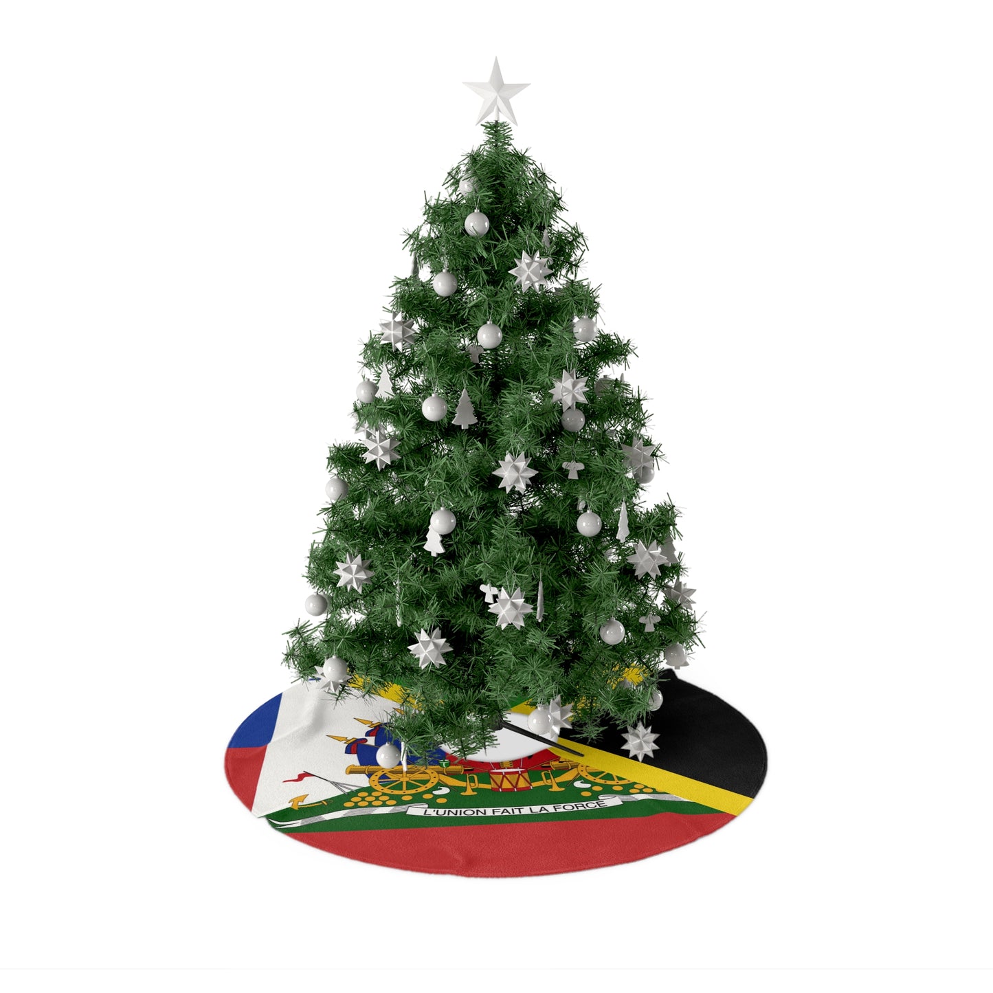 Haitian Jamaican Flag | Half Jamaica Haiti Christmas Tree Skirt