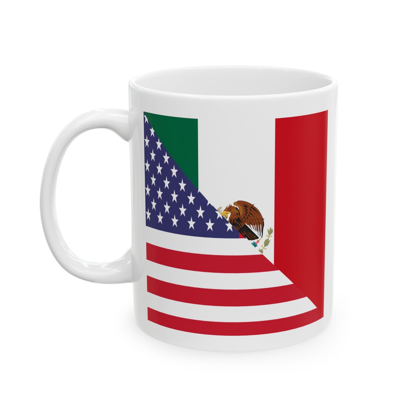 Mexico America Flag | Half US Mexican Ceramic Mug 11oz, 15oz Cup