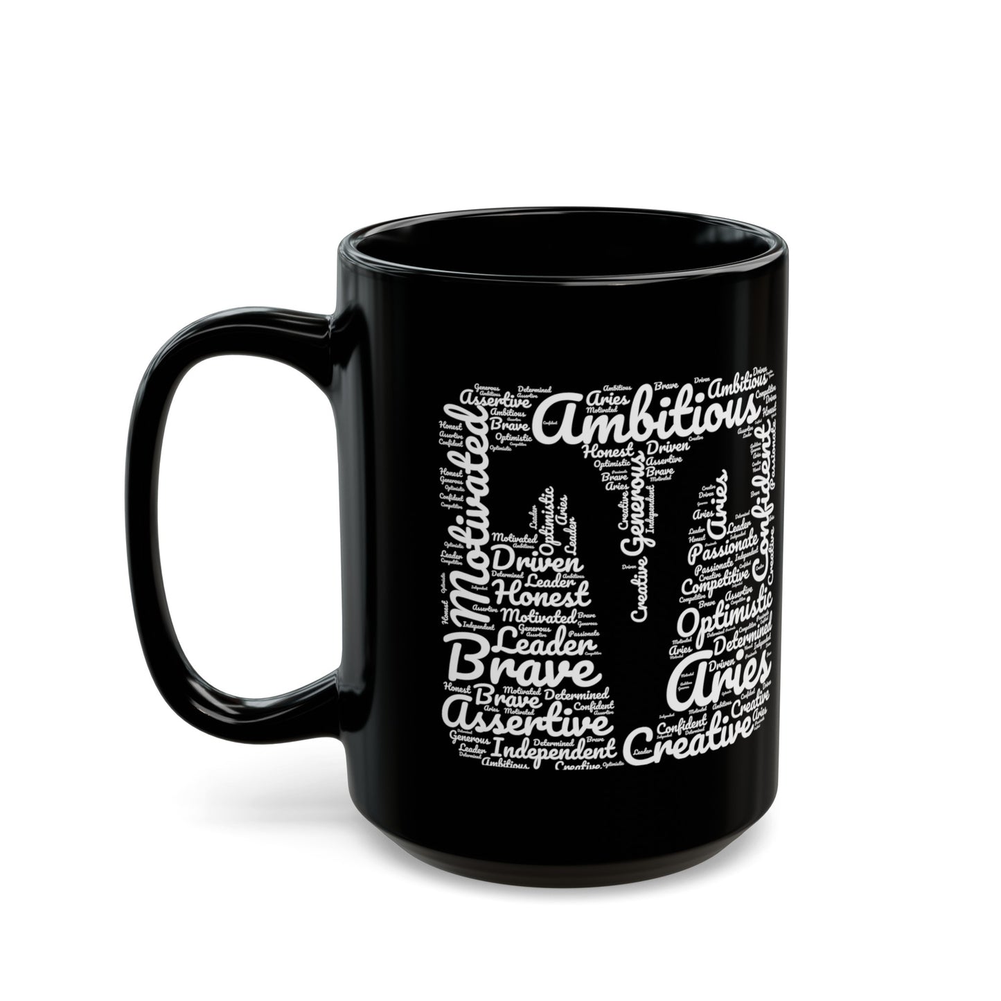 Aries Zodiac Sign Astrology White Black Mug (11oz, 15oz)