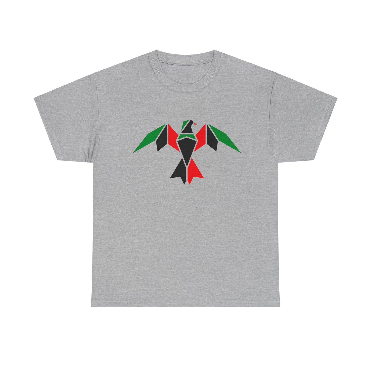 Pan-African Flag Geometric Bird Tee Shirt | Black Flag Men Women Shirt