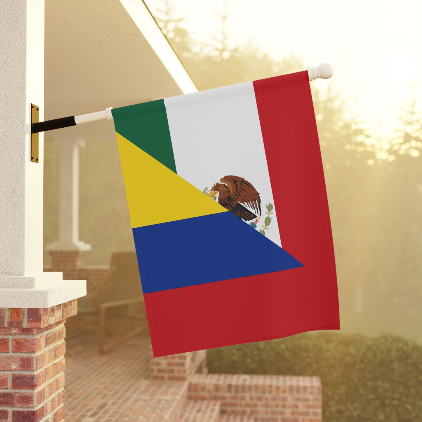 Mexican Colombian Flag Half Mexico Colombia Garden & House Banner